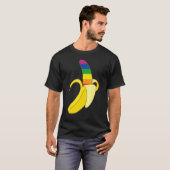 Banana Lgbtフラッグかわいいサポートゲイプライドバイセクシャル Tシャツ (正面フル)