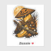 Banana Ronin Halloween Night — Spooky Warrior Retr シール (シート)