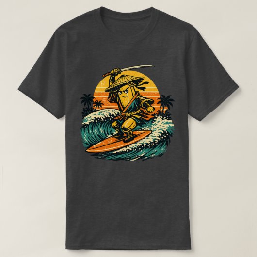 Banana Ronin Surfer — Vintage Summer Warrior  Tシャツ (デザイン正面)
