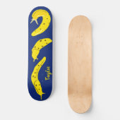 Banana Slugs Yellow and Royal Blue Personalized スケートボード (正面)