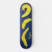 Banana Slugs Yellow and Royal Blue Personalized スケートボード (正面)