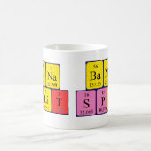 Banana split定期的な表の語句のマグ コーヒーマグカップ (中央)