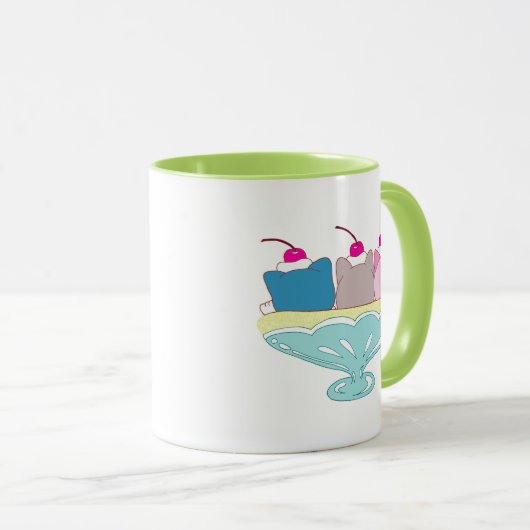 Banana split kittens "Momo, Coco and Biru" マグカップ (正面右)