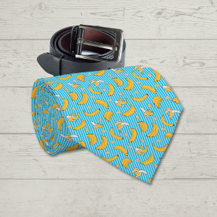 Banana Stripe Vector Pattern Turquoise Blue ネクタイ