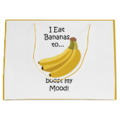 Banana Tropical Fruit Boost My Mood Funny ラージペーパーバッグ (正面)