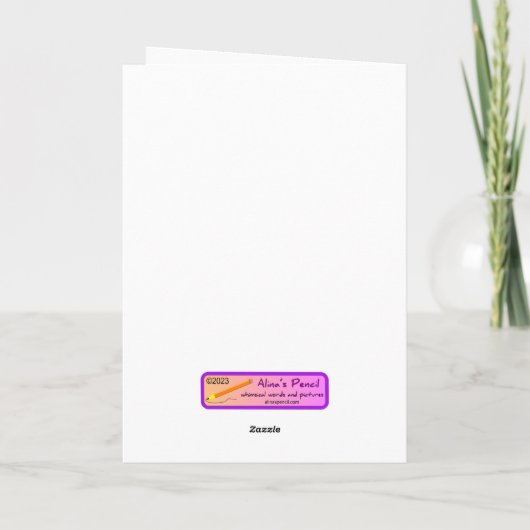 Bananasおもしろい Punとの漫画のサルありがとう カード (裏面)