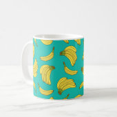 Bananas hand drawn seamless pattern. Sketch illust コーヒーマグカップ (正面左)