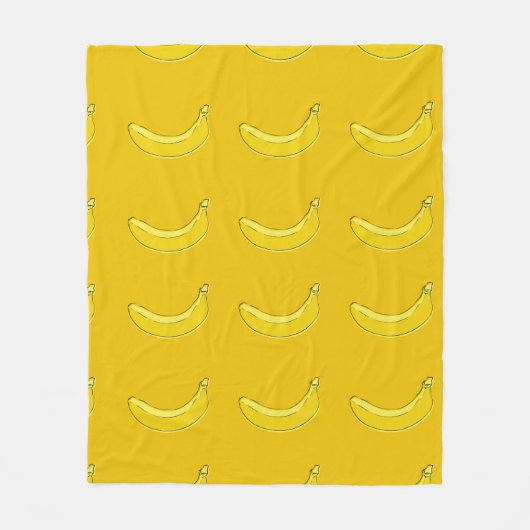 bananas, Seamless pattern with bananas, food backg フリースブランケット (正面)