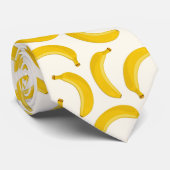 Bananas Tropical Fruit Print, Yellow and White ネクタイ (ロール)