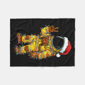 Bananaut Space Explorer - Christmas Astronaut Ligh フリースブランケット (正面(横))