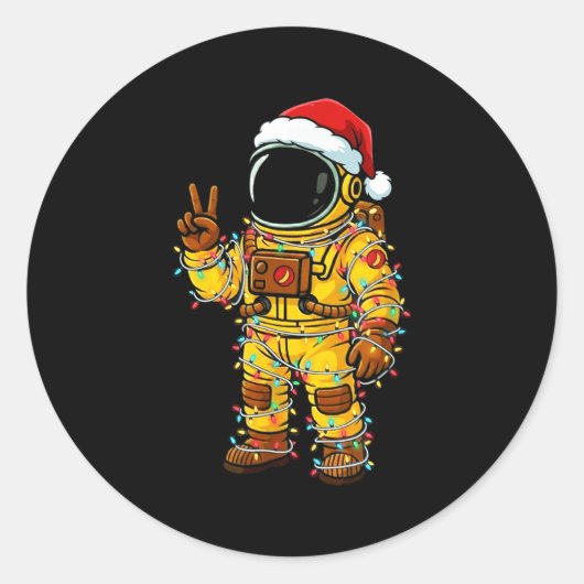Bananaut Space Explorer - Christmas Astronaut Ligh ラウンドシール (正面)