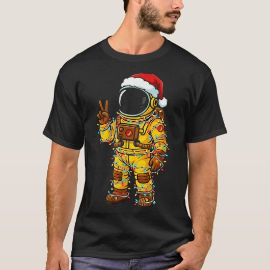 Bananaut Space Explorer - Christmas Astronaut Ligh Tシャツ (正面)