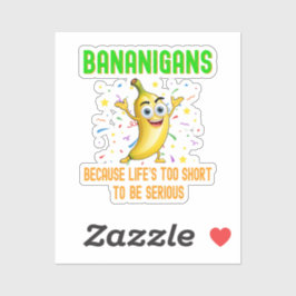 Bananigans Go Bananasおもしろい、黄色の熱帯果実 シール