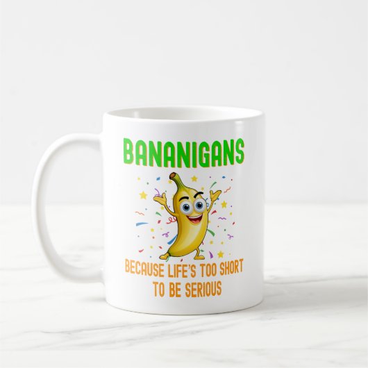 Bananigans、Go Bananas、おもしろいトロピカルフルーツユーモア コーヒーマグカップ (左)