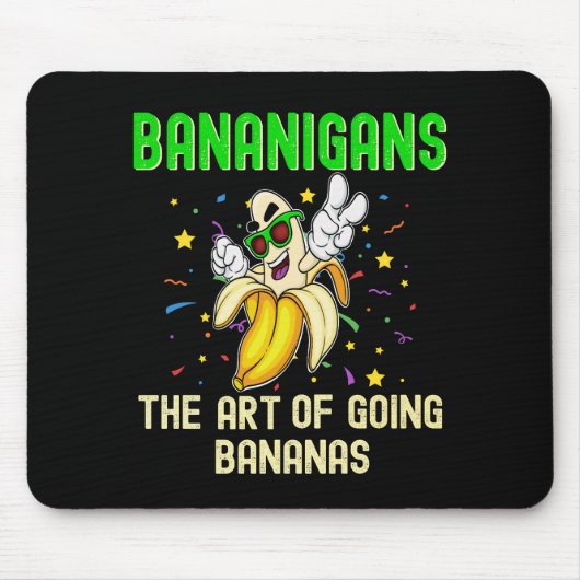 Bananigans、Go Bananas、フルーツおもしろいサングラス マウスパッド (正面)