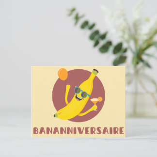 Bananniversaire carte de voeux anniversaire humour ポストカード