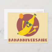 Bananniversaire carte de voeux anniversaire humour ポストカード (正面/裏面)