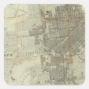 Bancroftの公式のサンフランシスコ都市地図 スクエアシール