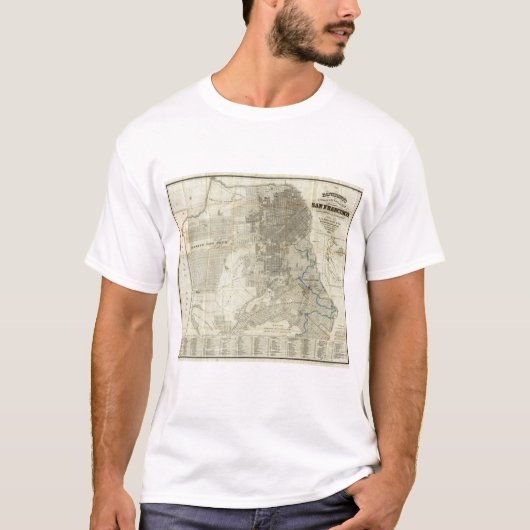 Bancroftの公式のサンフランシスコ都市地図 Tシャツ (正面)