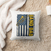 Band Dad Trombone American Flag Vintage Shirt Desi クッション (ブランケット)