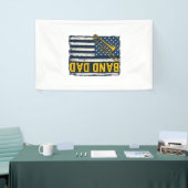 Band Dad Trombone American Flag Vintage Shirt Desi 横断幕 (トレードショー)