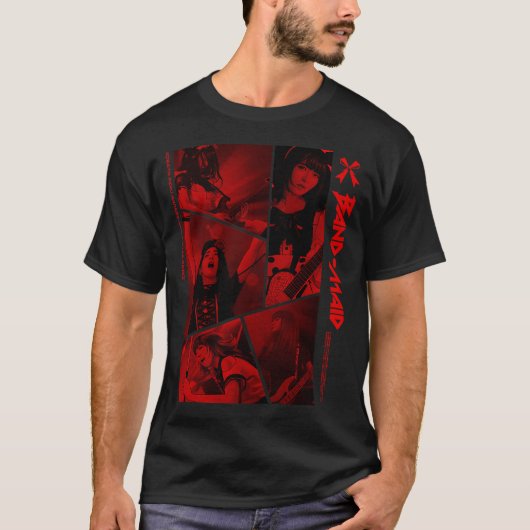 BAND-MAIDパネル(レッド) Tシャツ (正面)