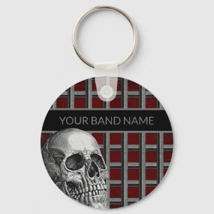 Band Merch Custom Name Rock Skull Metal Music キーホルダー