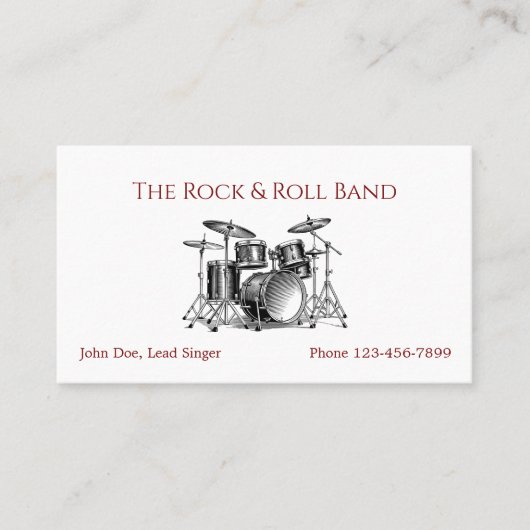 Band Musician Music Teacher Business Card 名刺 (正面)
