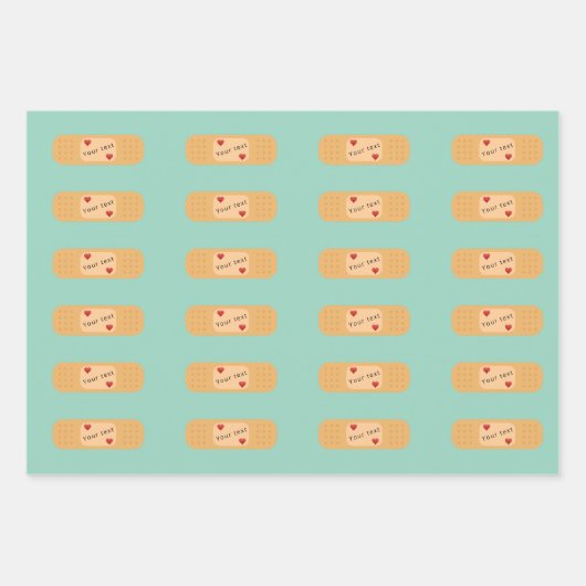 Bandaidパッチプラスターのパーソナル化可能な文字 ラッピングペーパーシート (正面)
