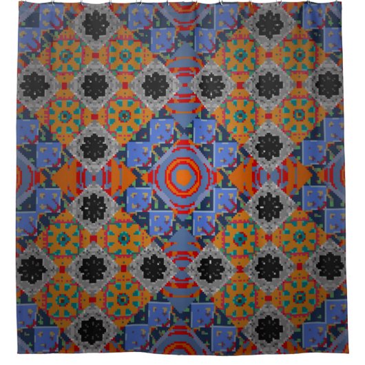 Bandanna shawl, tablecloth fabric design, silk nec シャワーカーテン (正面)