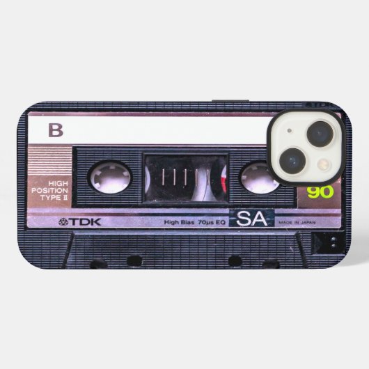 Bande de cassette noire iPhoneケース (裏面横)