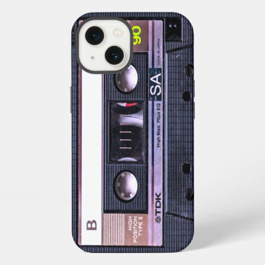 Bande de cassette noire iPhoneケース (裏面)