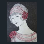 Bandeau ポスター<br><div class="desc">old illustration of a flapper girl or art deco style girl wearing a bandeau</div>