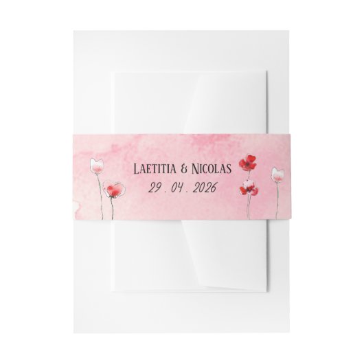 Bandeau "Coquelicots" 招待状ベリーバンド (正面例)