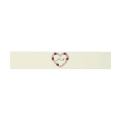 Bandeau d'invitation crème avec un cœur rose  招待状ベリーバンド (フラット)