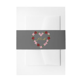 Bandeau d'invitation gris avec couronne de fleurs 招待状ベリーバンド