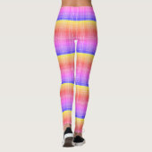 Banded Rainbow Gradient Neon Plaid レギンス (裏面)