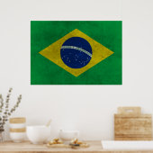 Bandeira do Brasil (Estilo Envelhecida) ポスター (キッチン)