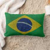 Bandeira do Brasil Estilo Grunge ランバークッション (ブランケット)