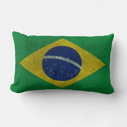 Bandeira do Brasil Estilo Grunge ランバークッション (正面)