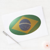 Bandeira do Brasil Metalizada 楕円形シール (封筒)