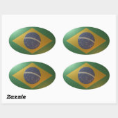 Bandeira do Brasil Metalizada 楕円形シール (シート)