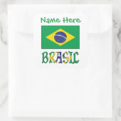 Bandeira do Brasil Personalized Flag Square Label スクエアシール (バッグ)