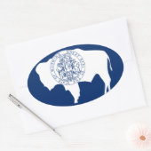 Bandeira do Wyoming 楕円形シール (封筒)