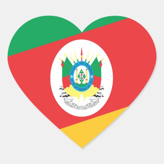Bandeira Rio Grande do Sul Brasil ハートシール (正面)