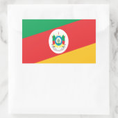 Bandeira Rio Grande do Sul  Brasil 長方形シール (バッグ)