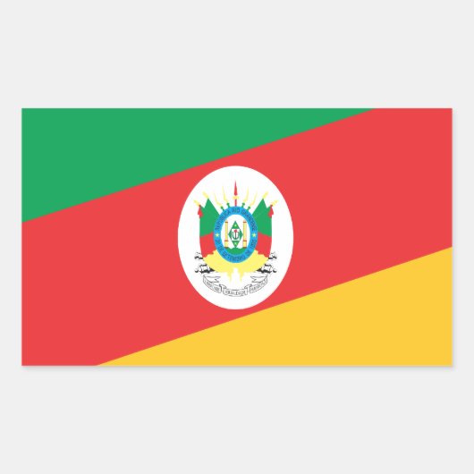 Bandeira Rio Grande do Sul  Brasil 長方形シール (正面)