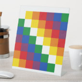 Bandera Andina de la Wiphala Andes Qulla Suyu Flag 台座サイン (インサイチュ)