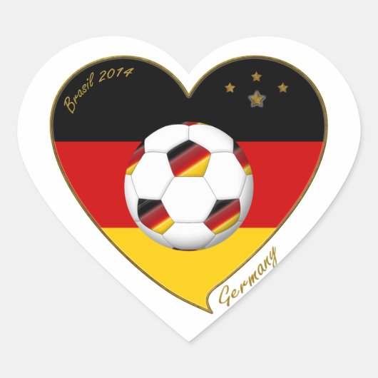 Bandera de ALEMANIA FÚTBOL de equipo nacional 2014 ハートシール (正面)