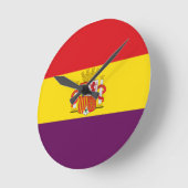 Bandera de la Republicaa Espanolaa ラウンド壁時計 (傾斜)